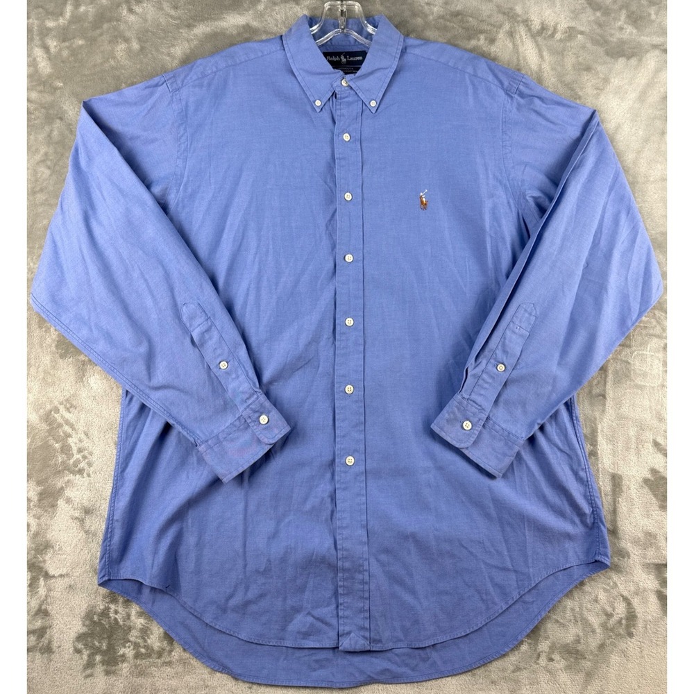 Ralph Lauren Button-down Shirt Mens 16.5 36 Yarmouth Blue Pinpoint Oxford EUC